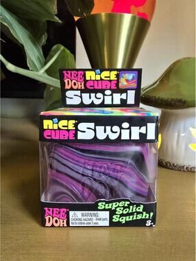 NIB NeeDoh Nice Cube Swirl - Pink and Purple #2